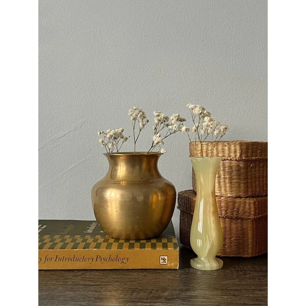 Vintage Brass Table Vase - Picture 5 of 10